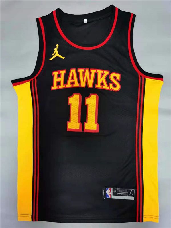 Men Atlanta Hawks 11 Young Black 2021 Game NBA Jersey